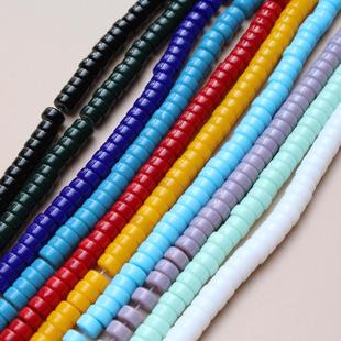 彩色玻璃平边算盘扁珠隔片隔珠diy耳环手链项链串珠饰品配件材料