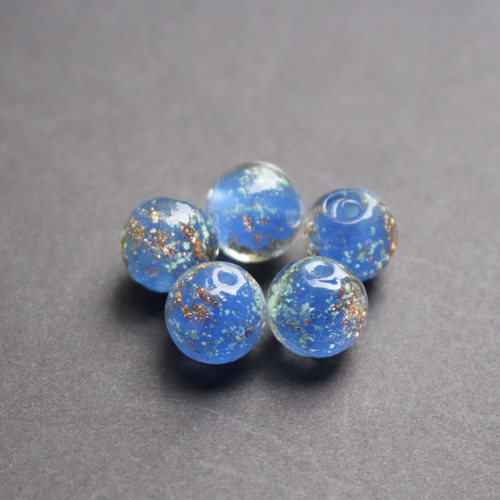 10颗/包 琉璃日式金沙圆珠12mm 宝蓝色手工diy厂家满天星珠子 - 封面