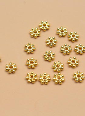 diy手串项链梅花镀18K金色隔珠