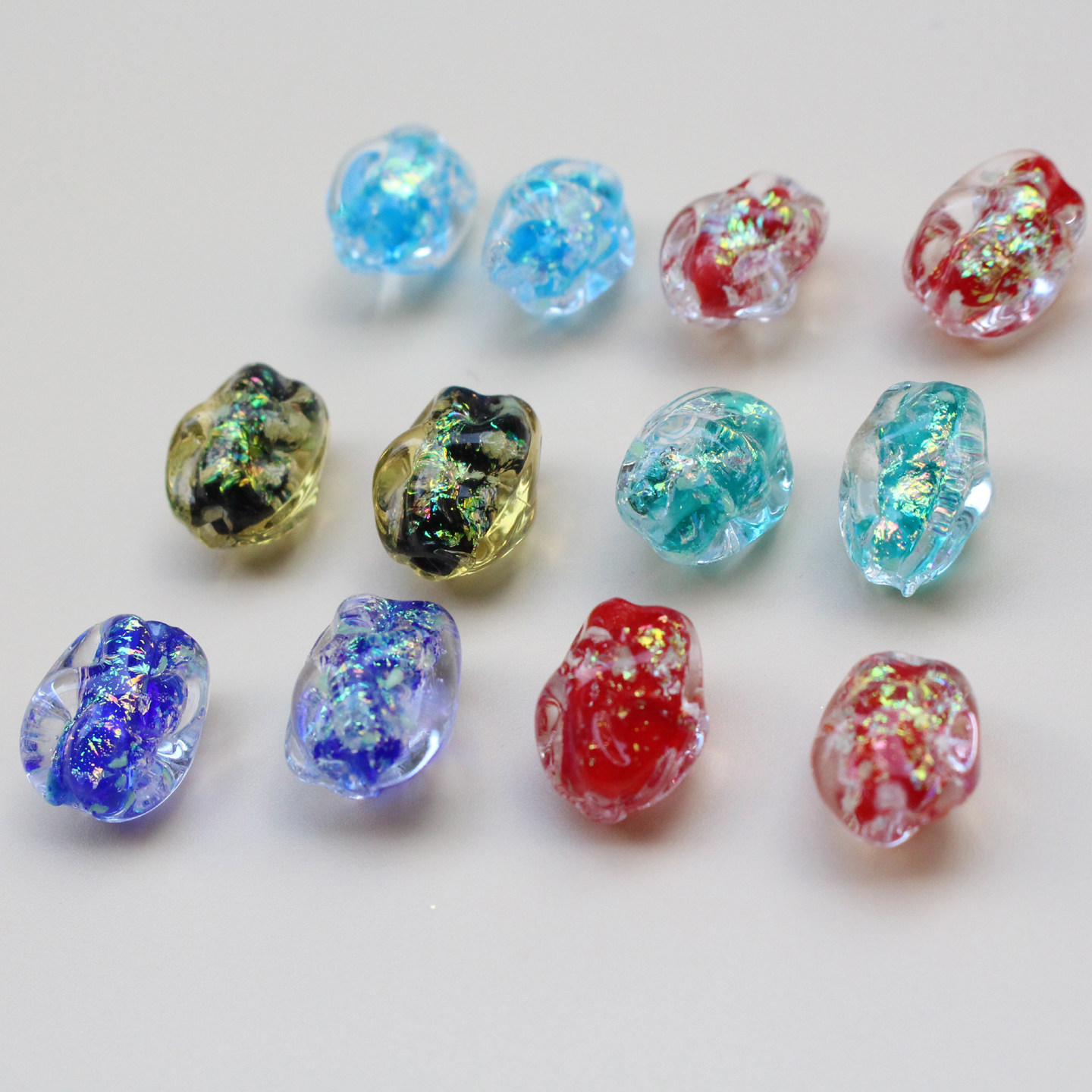 亮粉彩粉异形夜光手工琉璃珠散珠DIY饰品手链项链耳环手编材料