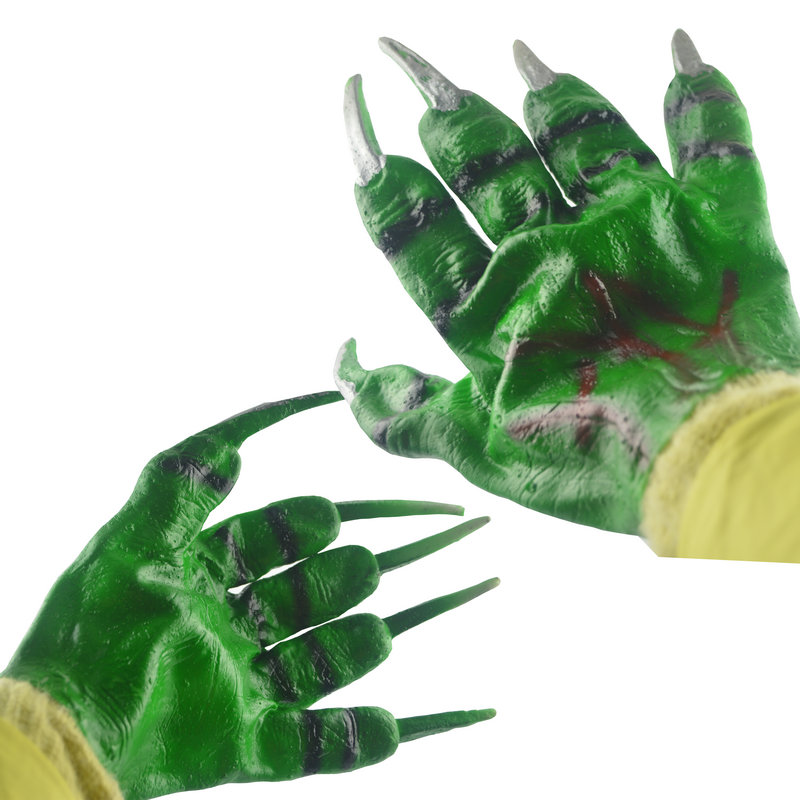 万圣节舞会派对手套恶魔鬼爪手套绿色僵尸手套丧尸鬼爪手装扮