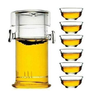 耐热玻璃茶具茶壶绿红普洱壶玻璃内胆过滤泡茶冲茶器双耳杯