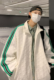 秋季主推款~爱心泡泡织带拼接棒球服夹克外套男111P75，男装夹克，电商A309