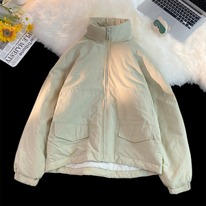 冬季高领防风加厚工装棉服男潮牌oversize棉衣外套101P128控168图片
