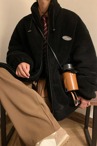 主推冬季立领羊羔毛棉服外套男女宽松加厚棉衣 102P110 控148图片