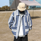 cityboy色织牛仔外套情侣潮牌条纹工装夹克103P108，男装夹克，电商A309