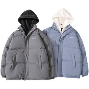 大货5万已入仓 S-4XL  男士假两件加厚棉衣外套  2199P105 控138图片
