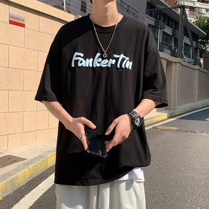 立领发泡云朵创意短袖T恤男 010P45图片