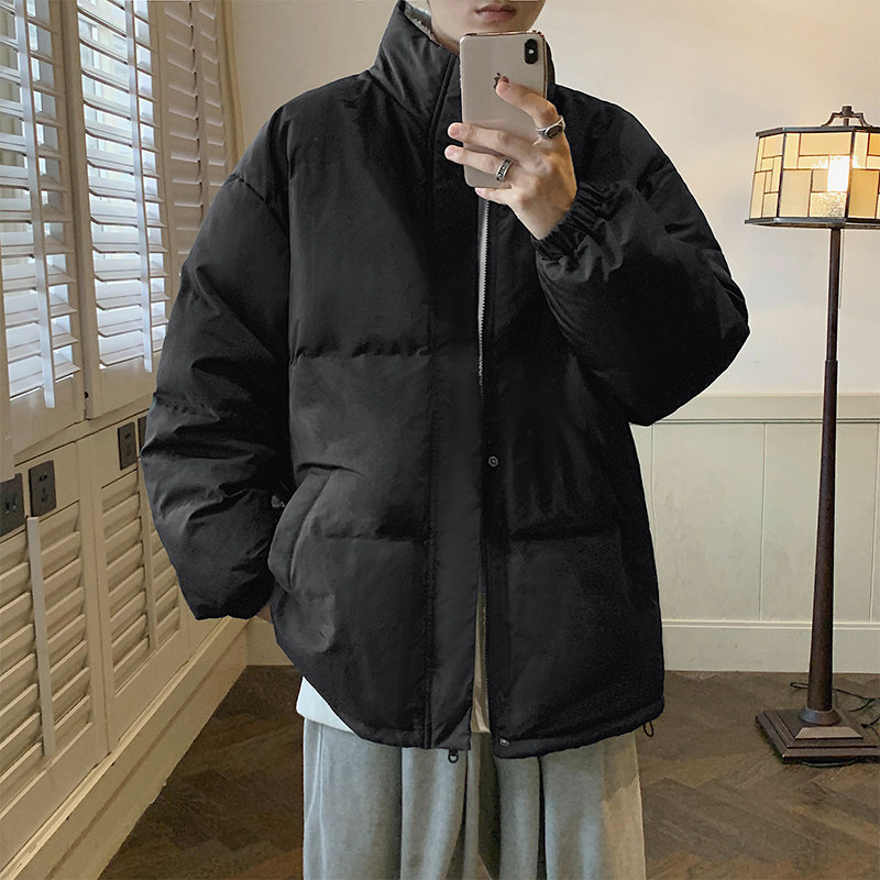 冬季主推~加绒加厚面包服情侣潮牌纯色羊羔毛立领棉衣外套666TP80,男装棉衣,电商A309