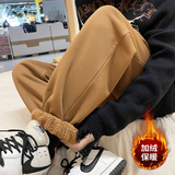 秋冬廓形简约百搭加绒加厚运动裤男束脚卫裤A379P60控88，男装休闲裤，电商A309