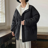 冬季主推~加绒加厚面包服情侣潮牌纯色羊羔毛立领棉衣外套666TP80，男装棉衣，电商A309