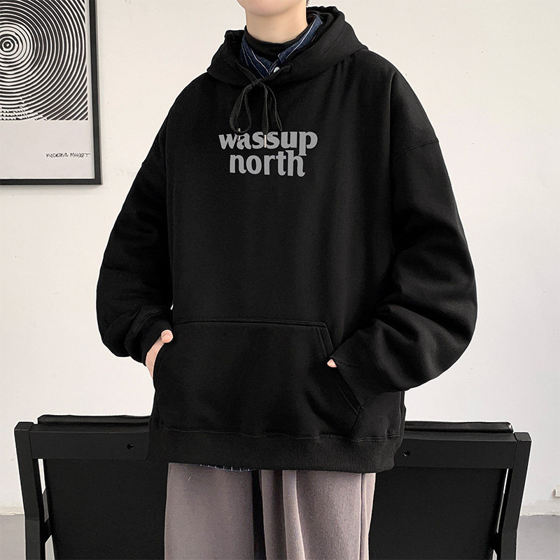 重磅！wassup加绒加厚秋冬款卫衣情侣装A381P60控88,男装卫衣,电商A309
