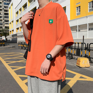 夏季主推！！ 华夫格短袖t恤男女 021P35控48图片