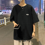 夏季波浪纹华夫格短袖t恤男A342P35控48，男装T恤，电商A309