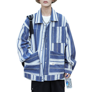 cityboy色织牛仔外套情侣潮牌条纹工装夹克 103P108图片