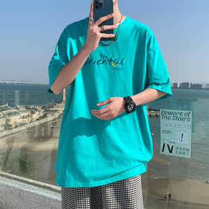 夏季字母印花潮牌百搭休闲短袖t恤男女 A339P25图片