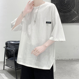 夏季简约白色开叉短袖t恤男A188P25，男装T恤，电商A309