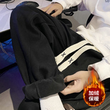 秋冬加绒加厚重磅休闲运动裤男束脚卫裤A380P60控88，男装休闲裤，电商A309