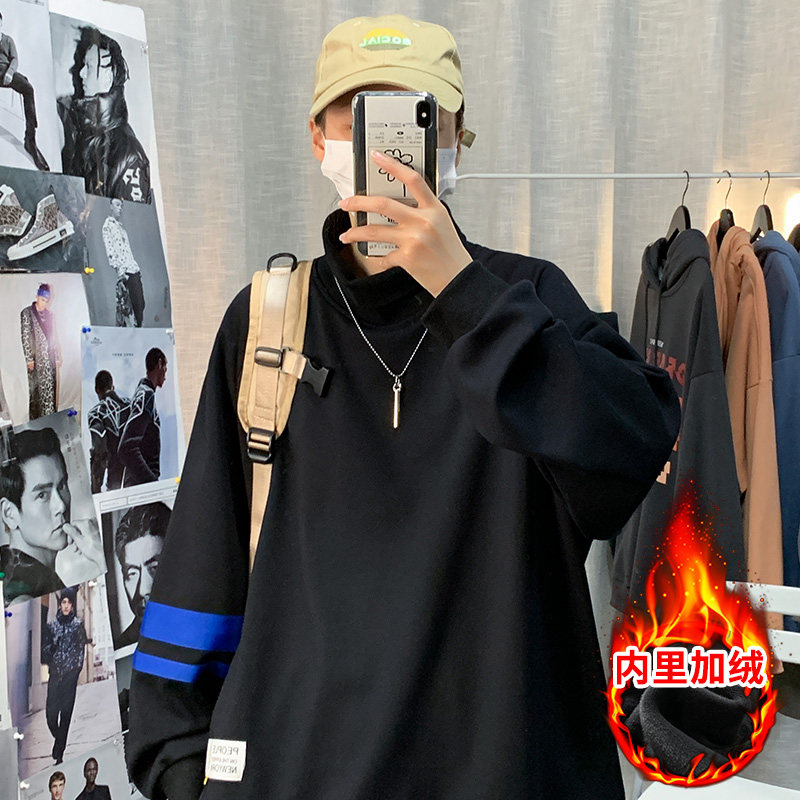 加绒加厚卫衣男高领潮牌A184P55控78,男装卫衣,电商A309
