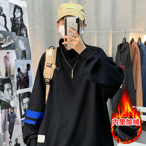 加绒加厚卫衣男高领潮牌 A184P55控78图片