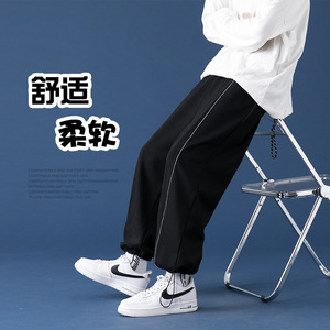 春季抽绳束脚卫裤男士宽松直筒休闲运动裤 K211P50图片