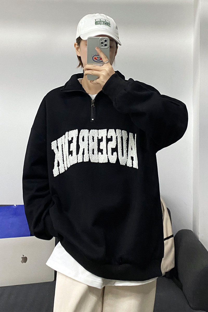 半拉链卫衣男士潮牌宽松立领外套A335P55控78,男装卫衣,电商A309