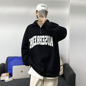 春装新款半拉链卫衣男女同款宽松潮牌立领外套A335P55控78图片