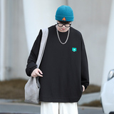 主推款~cityboy秋季圆领贴标卫衣男女宽松潮牌长袖t恤打底衫A363P，男装卫衣，电商A309