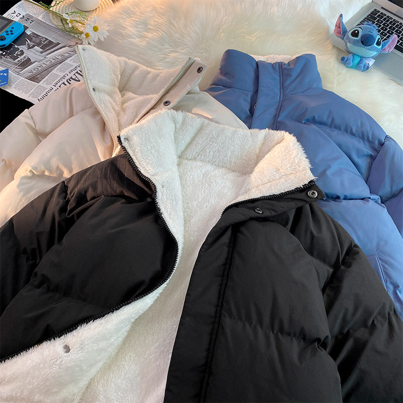 现货3万+得物直播品质冬季羊羔毛加厚棉服外套666TP80,男装棉衣,电商A309