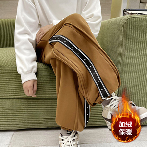 加绒加厚重磅保暖休闲运动长裤男束脚卫裤A377P60 控88图片