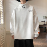 主推~秋冬刺绣潮牌半高领卫衣男418P55加绒419P65，男装卫衣，电商A309