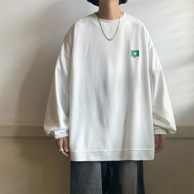 华夫格贴标卫衣男春秋套头上衣A363P40,男装卫衣,电商A309
