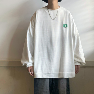 华夫格贴标卫衣男春秋套头上衣 A363P40图片