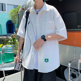 夏季新款主推冰丝华夫格短袖衬衫男A355P40，男装衬衫，电商A309