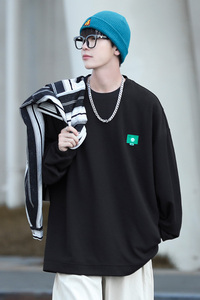 主推款~cityboy秋季圆领贴标卫衣男女宽松潮牌长袖t恤打底衫A363P图片