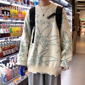 秋冬加厚毛衣男港风潮牌宽松粗线针织衫 MY314P65图片
