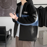 摇粒绒拼接棉服男加大码潮牌棉衣外套2112TP100，男装棉衣，电商A309