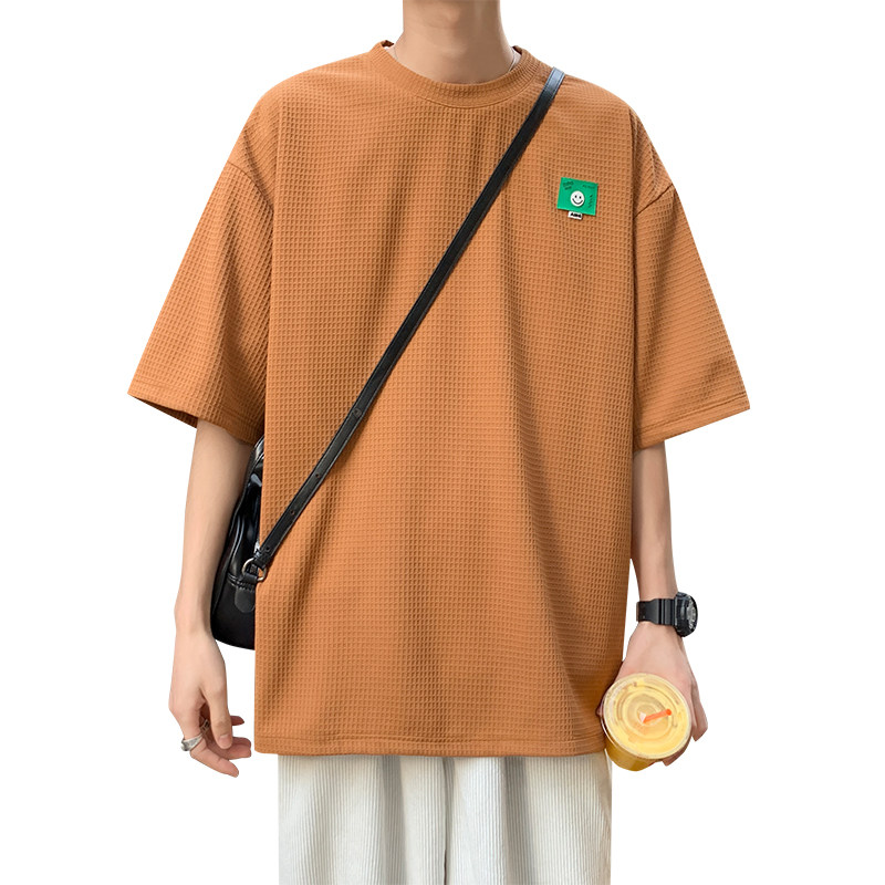 ~数据已出夏季大码华夫格短袖t恤男021P35控48,男装T恤,电商A309