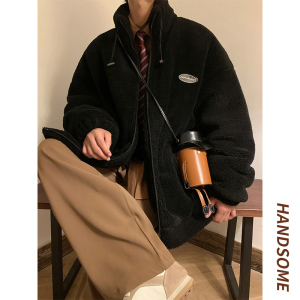 主推冬季立领羊羔毛棉服外套男女宽松加厚棉衣 102P110 控148图片