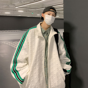 秋季主推款~爱心泡泡织带拼接棒球服夹克外套男 111P75图片