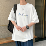 夏季宽松潮牌塔罗牌印花大码纯棉短袖男女同款A339P25，男装T恤，电商A309