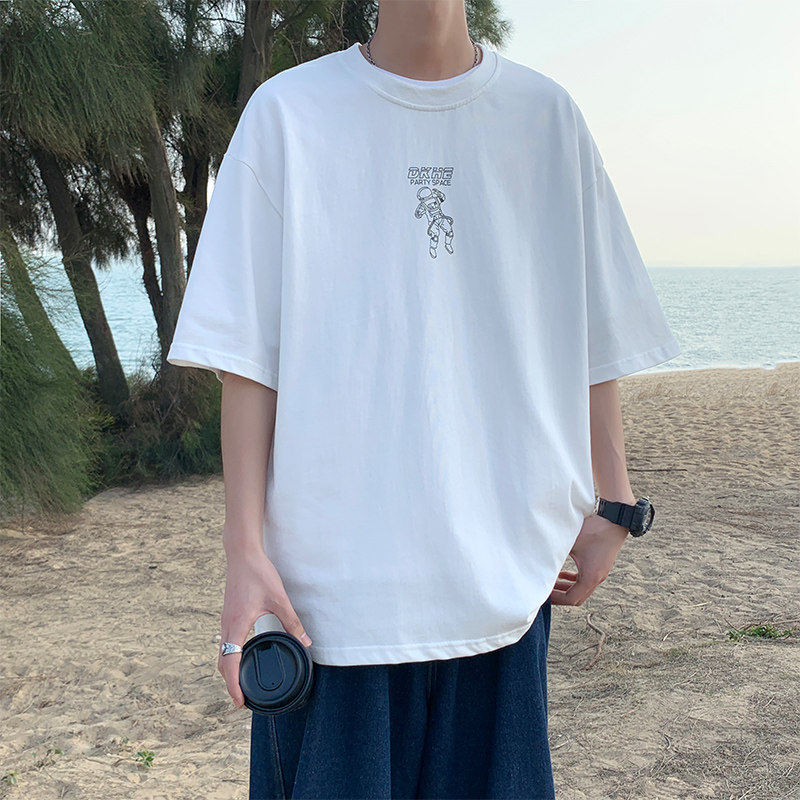 直播高品质！冰丝坠感抗皱夏季潮牌短袖男女003P45控68,男装T恤,电商A309