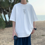 直播高品质！冰丝坠感抗皱夏季潮牌短袖男女003P45控68，男装T恤，电商A309