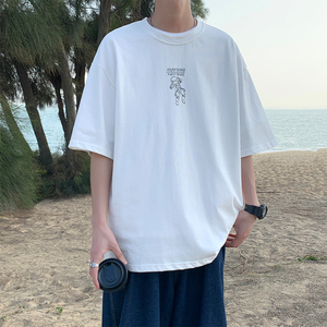 直播高品质！ 冰丝坠感抗皱 夏季潮牌短袖男女 003P45控68图片