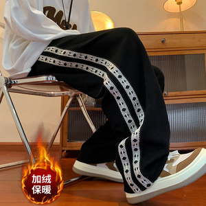 运动卫裤男加绒加厚秋冬保暖休闲长裤子A3370P60图片