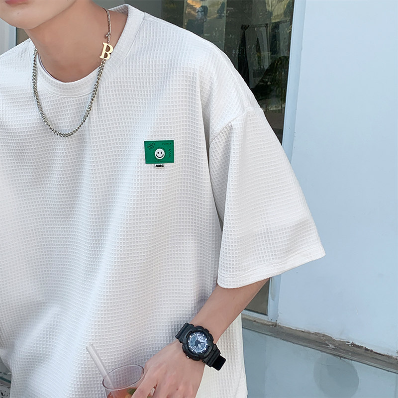 华夫格短袖T恤男女同款021P35控48,男装T恤,电商A309