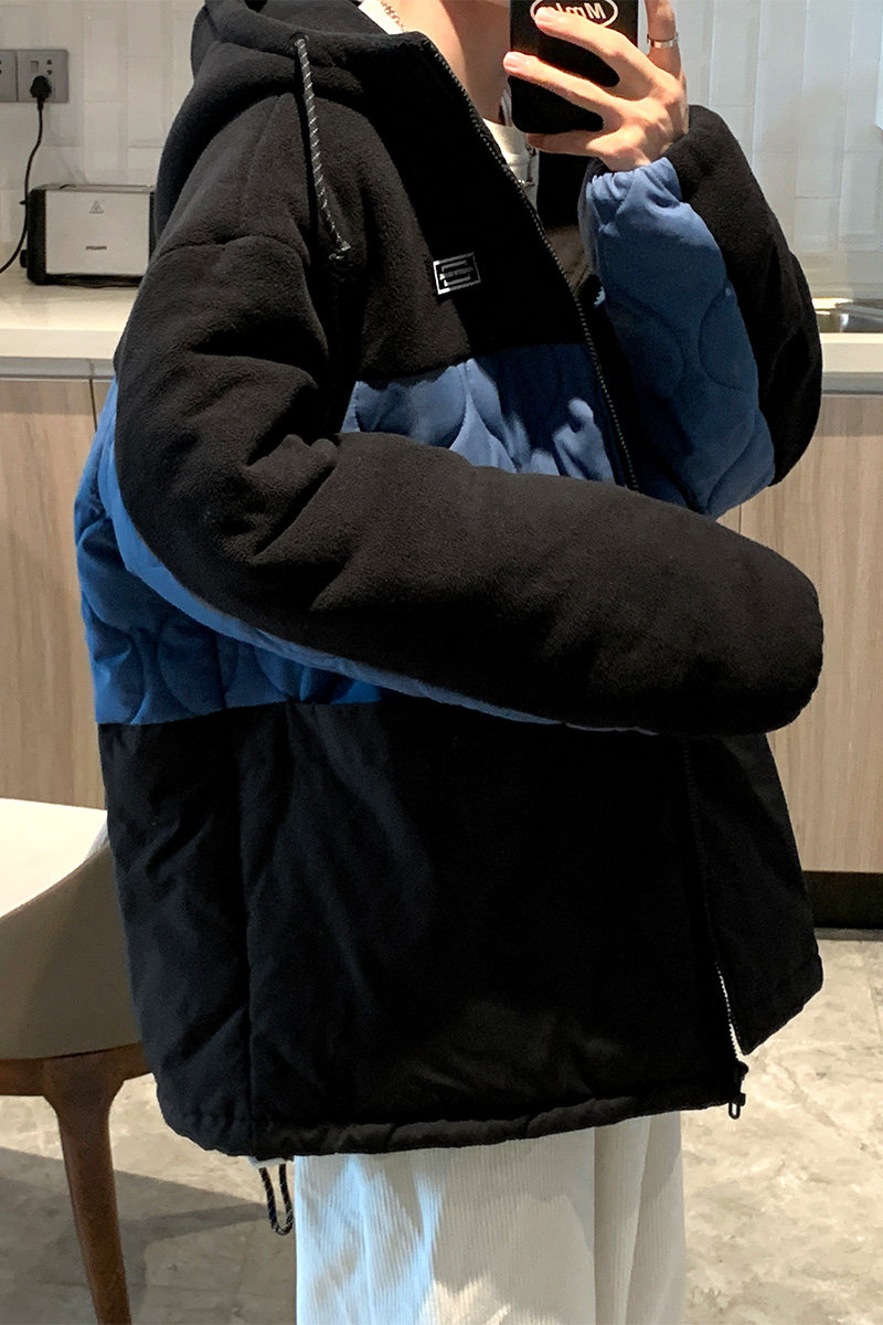 冬季摇粒绒拼接加肥加大码棉衣外套男2112P100,男装棉衣,电商A309