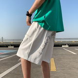 主推款~夏季白色短裤男女宽松运动休闲五分裤A346P35控48，男装休闲裤，电商A309