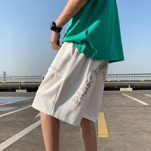 主推款~ 夏季白色短裤男女宽松运动休闲五分裤 A346P35 控48图片