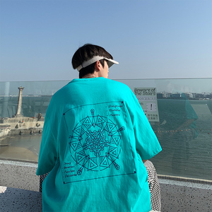 夏季字母印花潮牌百搭休闲短袖t恤男女 A339P25图片